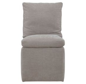 Accent Dining Truffle Upholstered Pillowtop Dining Side Chair with Casters