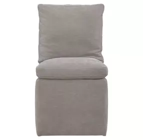 Dining Studio Truffle Upholstered Pillowtop Dining Side Chair with Casters