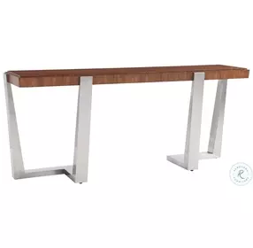 Kitano Dark Umber And Brushed Stainless Steel Langston Console