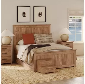 Oak Park Taupe Storage Panel Bedroom Set with 9 Drawers