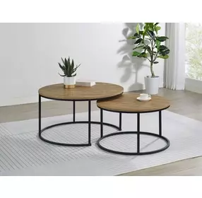 Lainey Mango Round Nesting Occasional Table Set