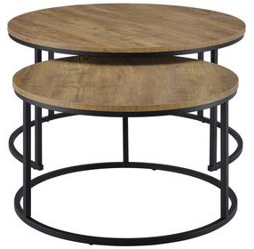 Lainey Mango Round Nesting Cocktail Table