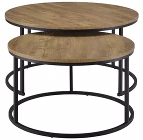 Lainey Mango Round Nesting Coffee Table Set of 2