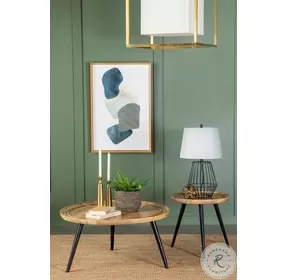 Zoe Natural And Black Occasional Table Set