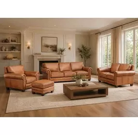 Colwyn Saddle Leather Living Room Set