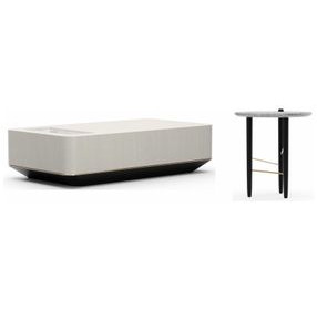 Madera Opal Ash and Modern Walnut Plinth Occasional Table Set
