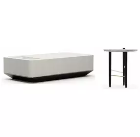 Madera Opal Ash and Modern Walnut Plinth Occasional Table Set
