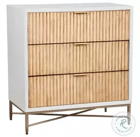 Larsen White And Natural 3 Drawer Small Chest