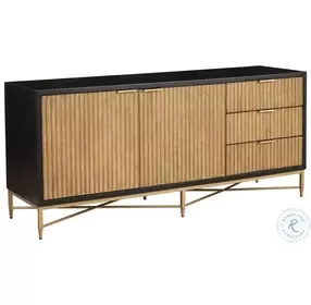 Larsen Black And Natural 3 Drawer TV Stand