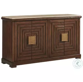 Silverado Honed Travertine And Brown Los Gatos Stone Top Buffet