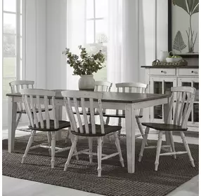 Garden Terrace Graphite and Whitestone 7 Piece Dining Set