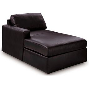 ModMax II Black Leather LAF Corner Chaise