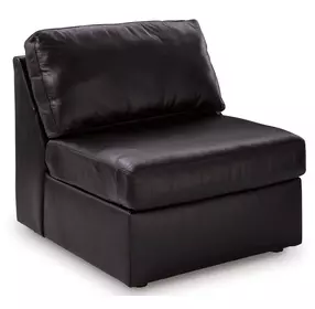 ModMax II Black Leather Armless Chair