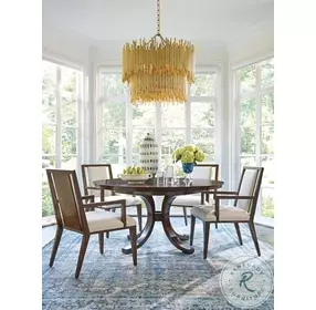 Rendezvous Walnut Round Extendable Warwick Dining Room Set