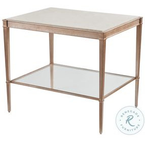 Rendezvous Beige Marble and Rose Gold Rectangle Bulgari End Table