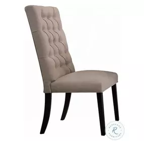 Morland Tan Linen and Vintage Black Side Chair Set of 2