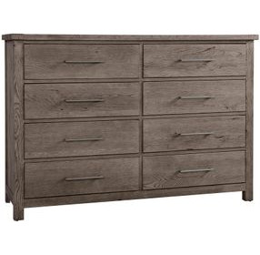 Dovetail Mystic Gray 8 Drawer Dresser