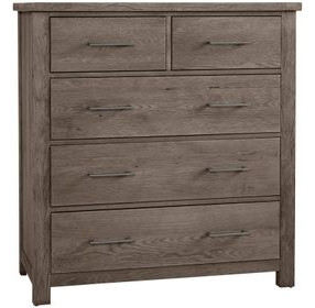 Dovetail Mystic Gray 5 Drawer Standing Dresser