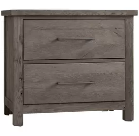Dovetail Mystic Gray 2 Drawer Nightstand