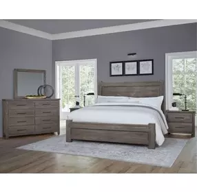 Dovetail Mystic Gray Poster Bedroom Set
