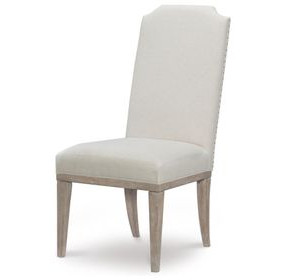 Monteverdi Beige Upholstered Host Side Chair with Nailhead Trim Set of 2