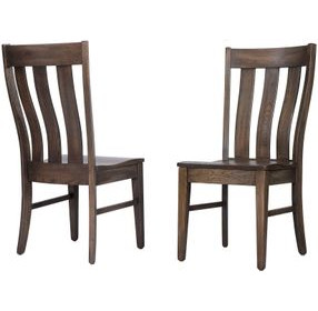 Dovetail Aged Gray Slat Back Side Chair