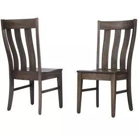 Dovetail Aged Gray Slat Back Side Chair