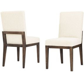 Dovetail Aged Gray and White Performance Fabric Side Chair
