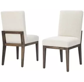 Dovetail Aged Gray and Oatmeal Performance Fabric Upholstered Side Chair