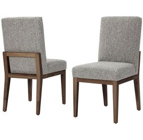 Dovetail Aged Gray and Charcoal Performance Fabric Side Chair