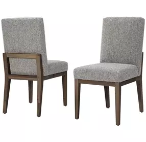 Dovetail Aged Gray and Charcoal Performance Fabric Upholstered Side Chair