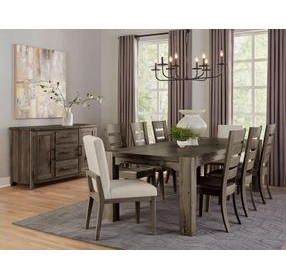 Dovetail Dining Aged Gray Gathering Dining Room Set
