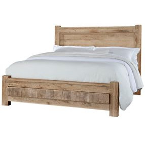 Dovetail Sun Bleached White King Poster Bed with California King Footboard