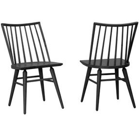 Dovetail Natural and Black Spindle Back Side Chair