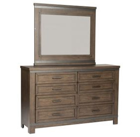 Thornwood Hills Rock Beaten Brown 8 Drawer Dresser with Mirror