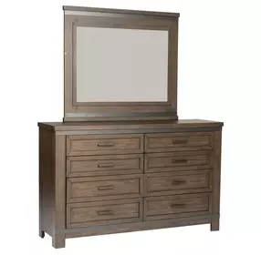 Briarwood Hills Rock Beaten Brown 8 Drawer Dresser with Mirror