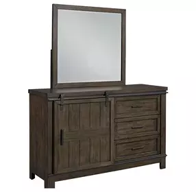Briarwood Hills Rock Beaten Brown 3 Drawer Dresser with Mirror