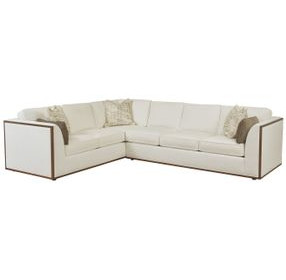 Rendezvous Cream 2 Piece Modular Westcliffe Sectional with Pillows