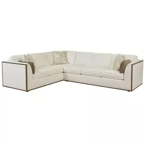 Rendezvous Cream 2 Piece Modular Westcliffe Sectional with Pillows