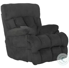 Sterling Pewter Lay Flat Power Recliner with Power Headrest And Lumbar