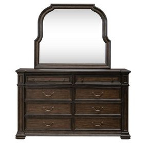 Provence Park Chateau Brown 8 Drawer Dresser with Mirror