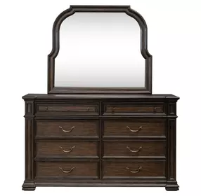 Provence Park Chateau Brown 8 Drawer Dresser with Mirror