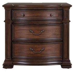 Provence Park Chateau Brown 3 Drawer Bedside Chest with USB Charging