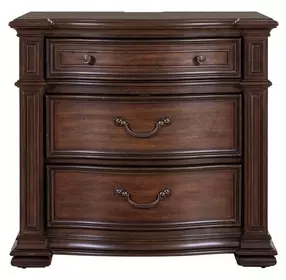 Provence Park Chateau Brown 3 Drawer Bedside Chest with USB Charging
