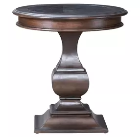 Provence Park Chateau Brown and Blue Round Stone Top End Table