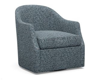 Ariana Blue Upholstered Escala Swivel Accent Chair