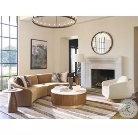 La Costa veneered Anticato And Sierra Tan Avenida Round Occasional Table Set