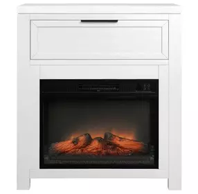 Fireside Consoles White Sintered Stone Top Fireside Console with USB Charging