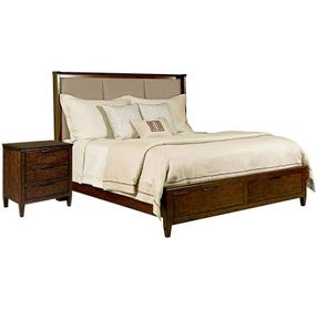 Spectrum Amaretto Upholstered Storage Panel Bedroom Set