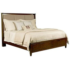 Spectrum Amaretto King Upholstered Panel Bed